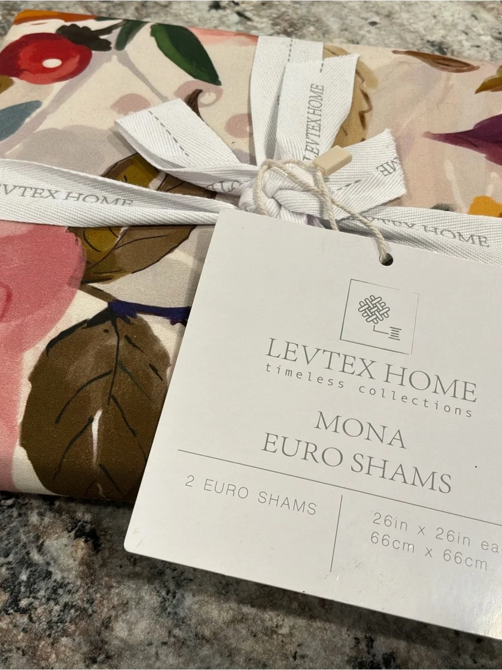 Levtex Home Mona Euro Shams Standard Size Pinks NEW set of 2